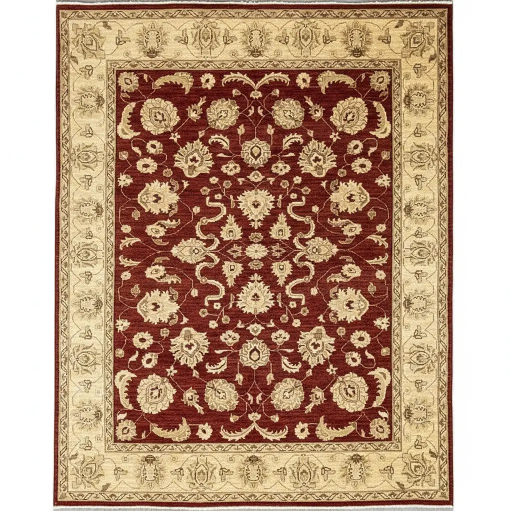 One Of The Kind Afghani Hand-Knotted Rug 7'11" x 9'9" zandirugs